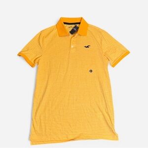 Hollister Men's Yellow Polo Shirt